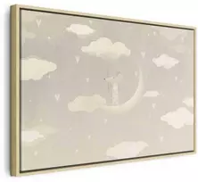 Artgeist Paveikslas - Little Conqueror - A Mouse in Heart Pajamas on the Moon Among Clouds