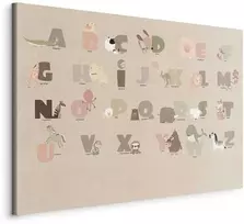Artgeist Paveikslas - Alphabet at the Zoo - Joyful Animals and Their Names on a rusvai gelsvas Background