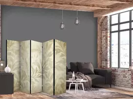 Artgeist Pertvara - Botanical Motif with Leaves and Vines in Sandy Colors.