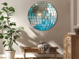 Artgeist Apvalus paveikslas ant drobės - Sky mėlynas disco ball