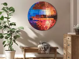 Artgeist Apvalus paveikslas ant drobės - Old auksinis disco ball