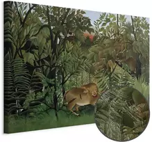 Artgeist Paveikslas - Henri Rousseau – Le Lion ayant faim se jette sur l'Antilope