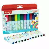 Fisher-Price Let's Draw plaunami žymekliai, 12 vnt.