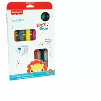 „Fisher-Price Let's Draw“ plaunami žymekliai, 12 vnt.