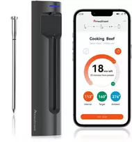 Virtuvinės svarstyklės Retoo Meatmeet S Pro Kitchen Thermometer with Bluetooth App for Grilis, Oven, Smoker - Gray