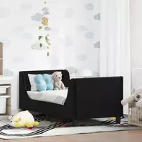 Lova Vaikiška Lovo Rėmas su Galvūgaliu Juoda 70 x 140 cm Aksomas