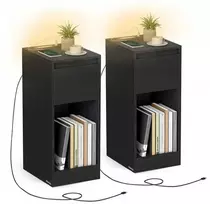 Songmics Naktinis staliukas 2vnt. 30 × 25 × 59,5 cm