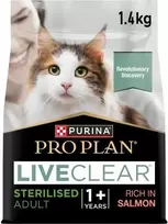 Purina Nestle Purina Pro Plan LIVECLEAR STERILISED ADULT Bogata w Łososia 1,4kg