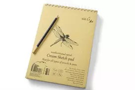 Smiltainis Bloknotas eskizams AUTHENTIC (kreminis), A4, 80gr, 100 lapų, makulatūrinio kartono viršeliais