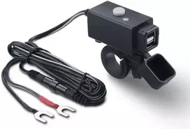 iMESTOU motociklinė USB įkrovimo stotelė, 2 x USB, 5 V 2.1 A, atspari vandeniui, su jungikliu, ck02