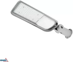 Bemko 100W LED gatvės šviestuvas su šviesos jutikliu JAZMIN, šviesiai pilkas, 4000K, IP65, 140°x70°