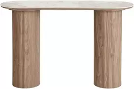 House Nordic konsolinis staliukas, 40x120x78 cm, balta, ruda, keramika