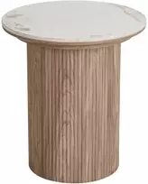 House Nordic Šoninis staliukas 45x50 cm baltas rudas keramika