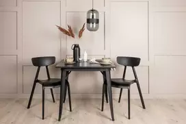 Venture Design Valgomojo komplektas Tempe valgomojo stalas ir Ursholmen kėdės Juodas MDF Metalas Plastikas