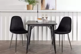Venture Design Valgomojo stalo ir kėdžių komplektas Tempe ir Polar 80x80 cm juodas