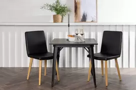 Venture Design Valgomojo stalas ir kėdžių komplektas Tempe ir Today 80x80 cm juodas MDF PU mediena