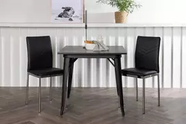 Venture Design Valgomojo stalo ir kėdžių komplektas Tempe valgomojo stalas ir Lily valgomojo kėdė 80x80 cm juoda