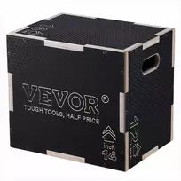 3 viename pliometrinė šuolių dėžė treniruotėms namuose, medinė reguliuojamo aukščio dėžė 40/35/30 cm, neslystanti fitneso platforma, šuolių treniruoklis, sporto inventorius