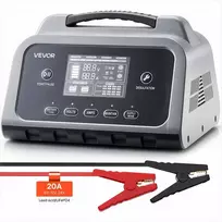 Išmanusis akumuliatorių įkroviklis 20A 6V 12V 24V, LCD ekranas, desulfatorius, palaikomojo įkrovimo funkcija, Ličio LiFePO4 ir švino rūgšties baterijų pakrovėjas automobiliams ir valtims