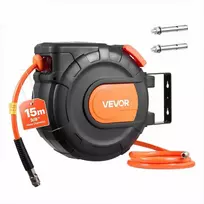Automatiškai susivyniojanti oro žarnos ritė, 15m PVC žarna, automatinis pervyniojimas, 180° pasukamas laikiklis garažams dirbtuvėms, oro kompresoriaus žarnos ritė, sieninė lubinė žarnos ritė, pneumatinė žarna