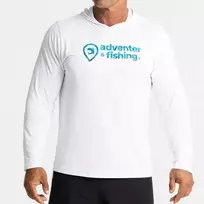Marškinėliai Adventer & Fishing Functional Hooded UV T-Shirt Baltas & Bluefin