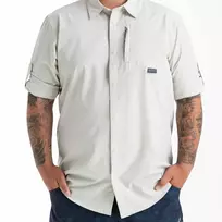 Marškinėliai Adventer & Fishing Functional UV Shirt rusvai gelsvas