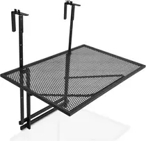 COSTWAY sulankstomas pakabinamas balkono staliukas, metalinis, 5 aukščio lygiai, 60,5 × 40,5 cm, 20 kg