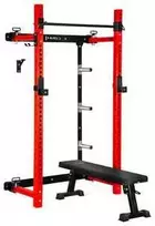 Sieninis stumdomas treniruoklis su suoliuku KLT34 Raudonas HMS FITNESS