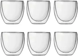 Bodum szklanki su podwójną ścianką 6 vnt. Pavina 0.08L Transparent