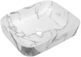 Praustuvas INVENA FLORINA, 51 x 40 cm, balto marmuro sp.