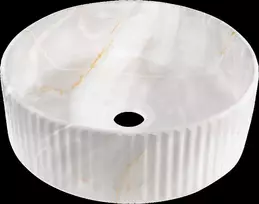 Praustuvas INVENA MAGIC, Ø36 cm, apvalus su grioveliais, pilko marmuro sp.
