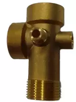 Žalvarinė penkiašakė jungtis RASTELLI, 1/4"M x 1/4"F x 1"F x 1"M x 1"F