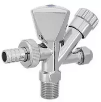Kombinuotas ventilis INVENA ZW-26-020-W, 1/2"x3/4"x3/8"x10
