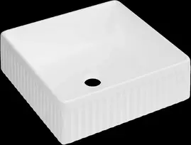 Vonios praustuvas Invena Glamour, keramika, 36 cm x 36 cm x 12 cm, balta