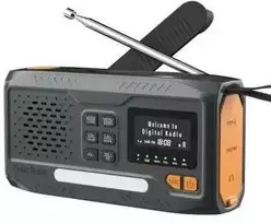 Extralink Radijas AWARYJNE BLUETOOTH SOLARNE Z KORBKA DYNAMO POWERBANK 4000MAH Z LATARKA SOS BT-4000 Nešiojama Analoginis ir skaitmeninis Juoda, Oranžinė