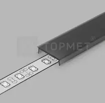 Bikuvalt LED juostos profilio dangtelis C3 CLICK, juodas, 3m
