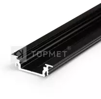 Bikuvalt 3m LED juostos profilis GROOVE14 EF/TY, juodai anoduotas