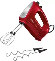 Plakiklis Bosch CleverMixx, Hand mixer, Raudona, Nerūdijantis plienas, Knead, Mixing, Whisking, 1.4 m, Plastic, Nerūdijantis plienas