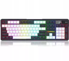 Klaviatūra žaidimams Redragon Terraflare Pro Manbo Linear Switch belaidė mechaninė su pašvietimu balta ir-juoda