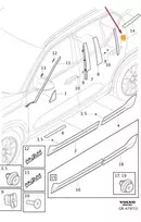 VOLVO XC40 Galinės Dešinės Durų Stiklo Kanalas Bėgio Apdaila Originali 31477935