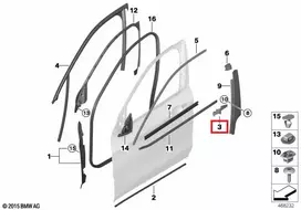 BMW Priekinis Kairys Durų Apsaugos B Stulpas X1 F48 11 2014 07 2019 X1 F48 LCI 05 2018 06 2022 Originalus 51337366155