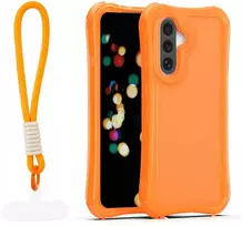 Dėklas Telforceone Safepop case with strap for Samsung Galaxy A36 5G / A56 5G / A37 5G oranžinis