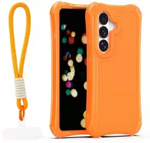 Dėklas Telforceone Safepop case with strap for Samsung Galaxy S26 Plus oranžinis