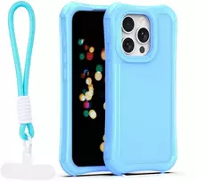Dėklas Telforceone Safepop case with strap for iPhone 15 Pro 6,1' mėlynas