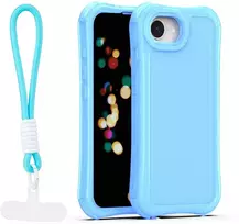 Dėklas Telforceone Safepop case with strap for iPhone 16e / 17e mėlynas