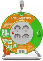 Plastrol Gręžtuvas ECO LINE, 4x2p + Z, 10A, 2300W, kabelis 3x1mm H05V-F; 20m; oranžinė (W-98946)