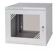 LEXI-Net 19" sieninė spinta Basic 9U 525x450, stiklinės durelės, be nugarėlės, išlankstoma, pilka