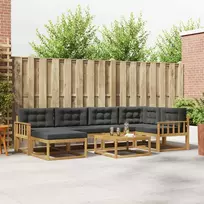 Lauko sofos komplektas 7 vnt. Balta ir antracito