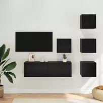 TV staliukas TV spintelių komplektas 5 pcs 100 x 30 x 30 cm Juodojo ąžuolo