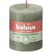 Žvakė, cilindrinė Bolsius Rustic, 8/6.8 cm, alyvuogių žalia